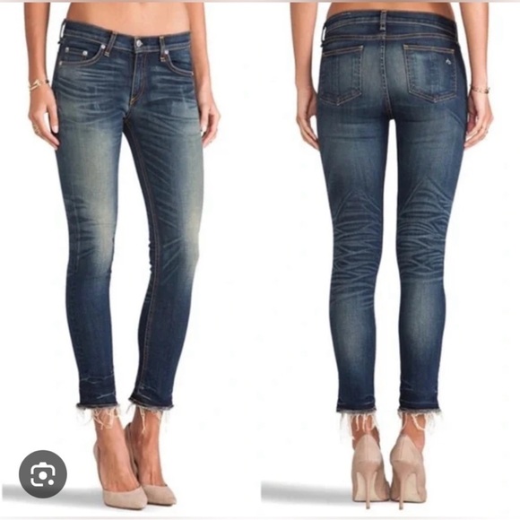 Rag & Bone Mid Rise Crop Jeans Raw Hem in Alderly. Women’s 30 (actual 32x27) - Picture 1 of 14